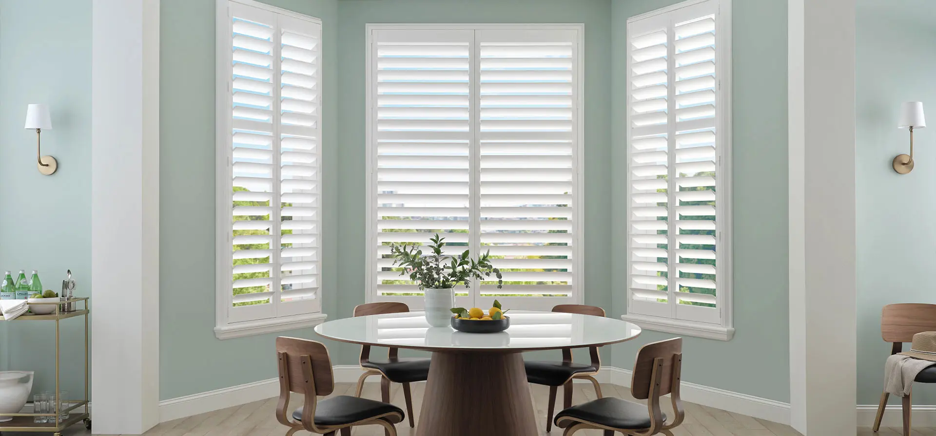 window shutters in dining room